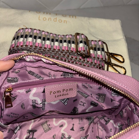 Pom Pom Pompom London pink suede Original Plus Crossbody Bag purse BCA 2025 NEW - Picture 7 of 7